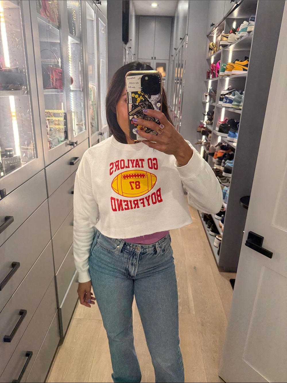 White 'Go Taylor's Boyfriend' Graphic Kids Tee